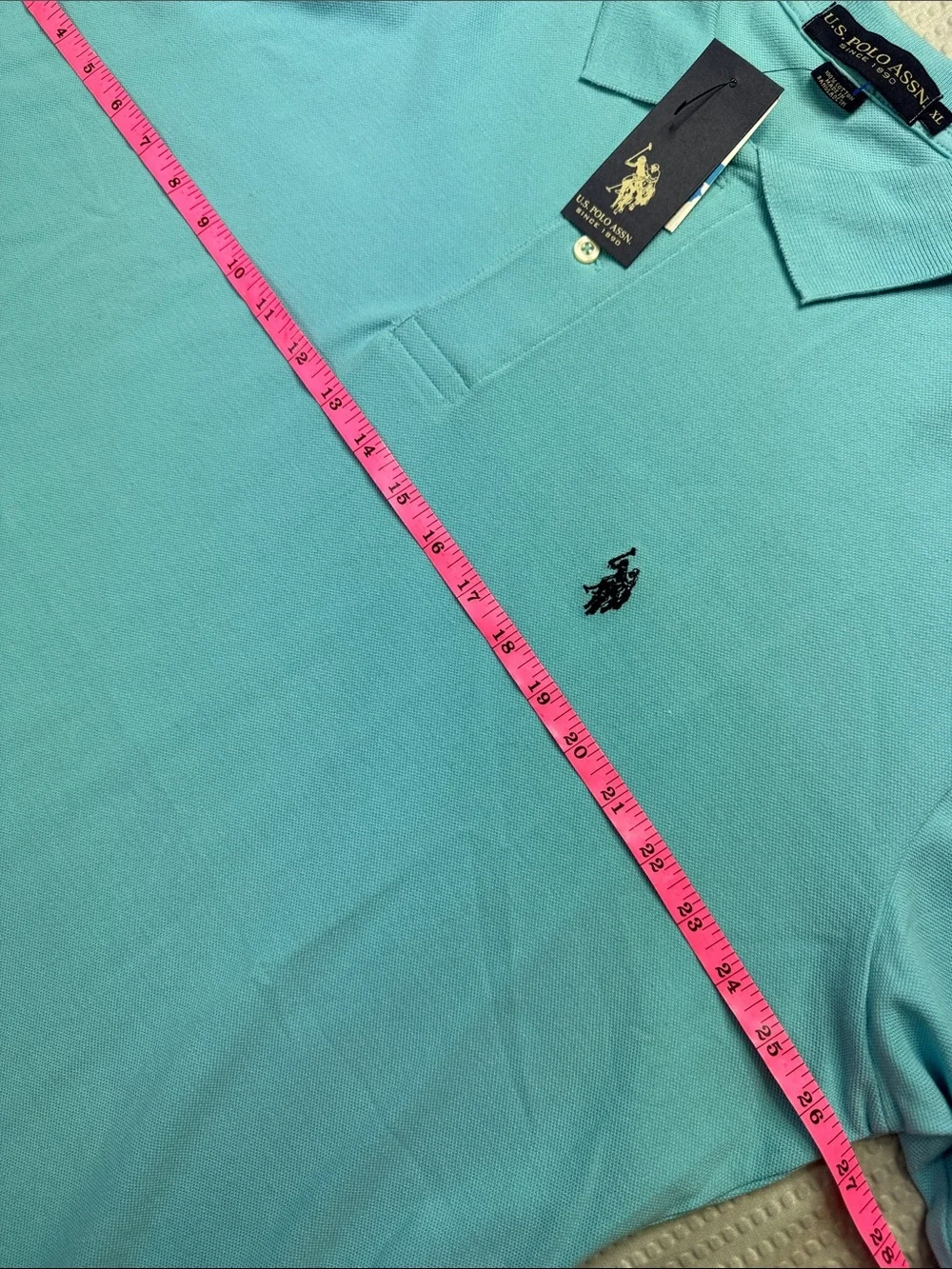 U.S Polo ASSN by Sky Blue Short-Sleeve Polo with Navy Pony XL